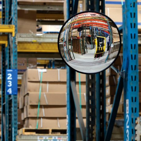 GLOBAL INDUSTRIAL Round Acrylic Convex Mirror, Indoor, 18 Dia., 160&#176; Viewing Angle 670546